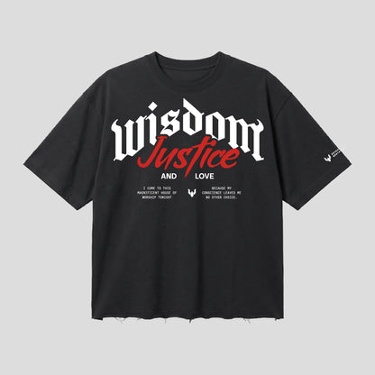 WISDOM JUSTICE_240 GSM BOXFIT TSHIRT