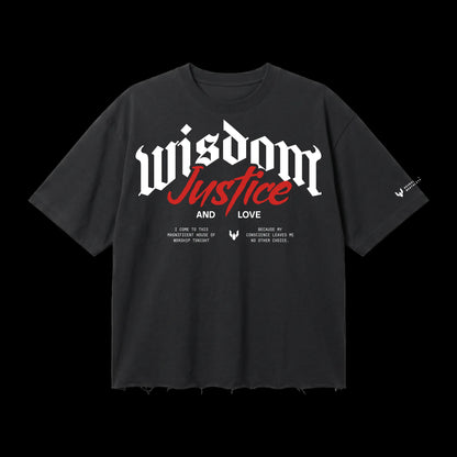 WISDOM JUSTICE_240 GSM BOXFIT TSHIRT