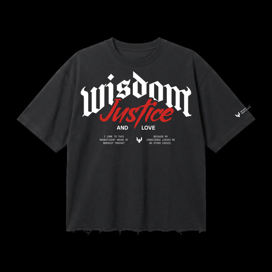 WISDOM JUSTICE_240 GSM BOXFIT TSHIRT