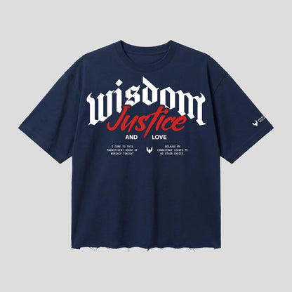 WISDOM JUSTICE_240 GSM BOXFIT TSHIRT