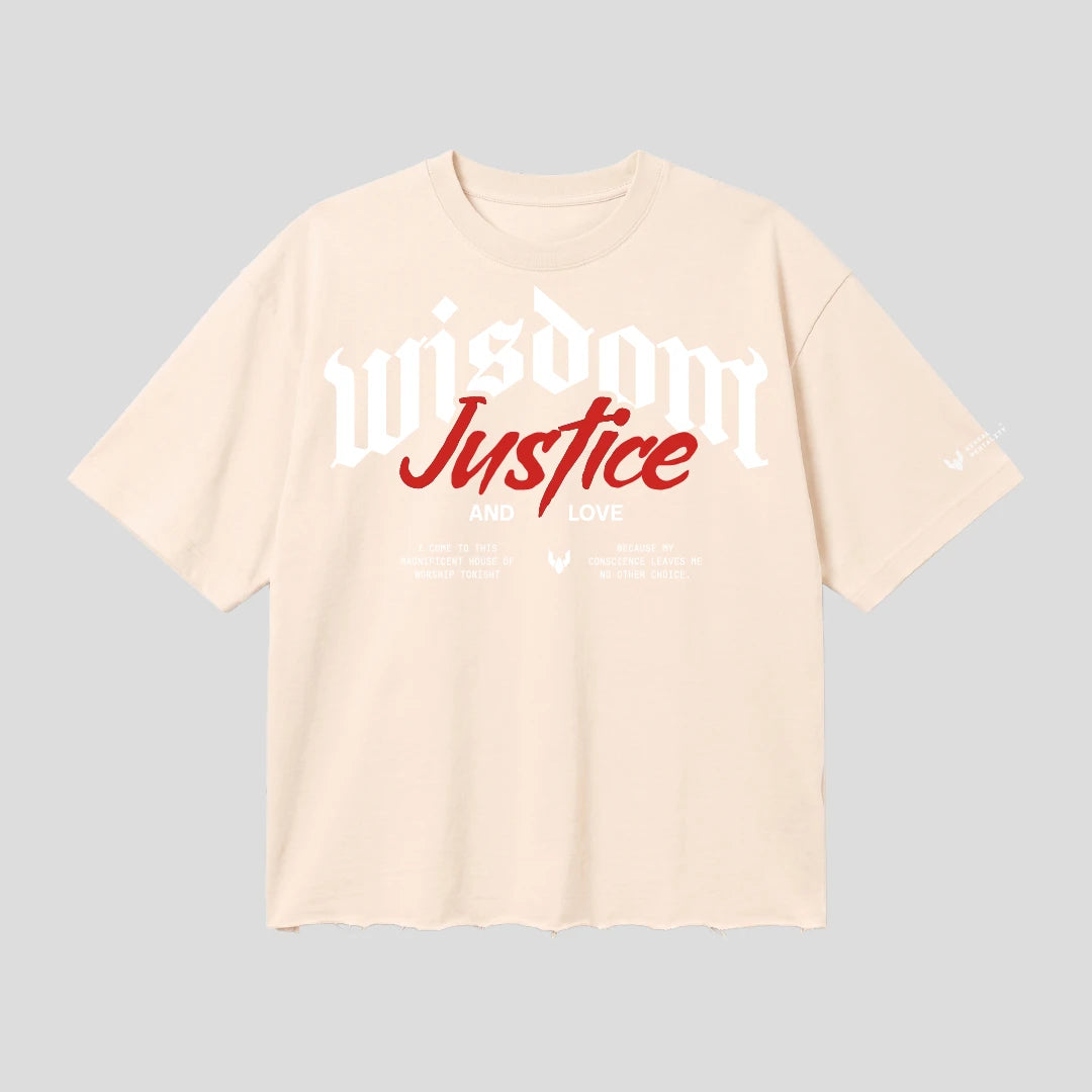 WISDOM JUSTICE_240 GSM BOXFIT TSHIRT
